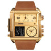 Skmei 1391 Original Large Dial Analog Digital 3 time Luxury Quartz Square Dial watch for Men Skmei