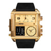 Skmei 1391 Original Large Dial Analog Digital 3 time Luxury Quartz Square Dial watch for Men Skmei