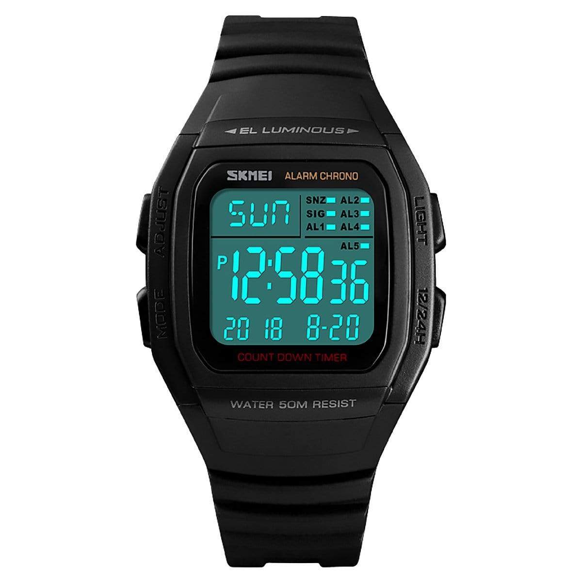 Skmei 1278 Original Square Dial watch Waterproof Alarm Electronic Clock Fashion Wrist Watch Sports Digital Watch For Boys and Girls freeshipping
