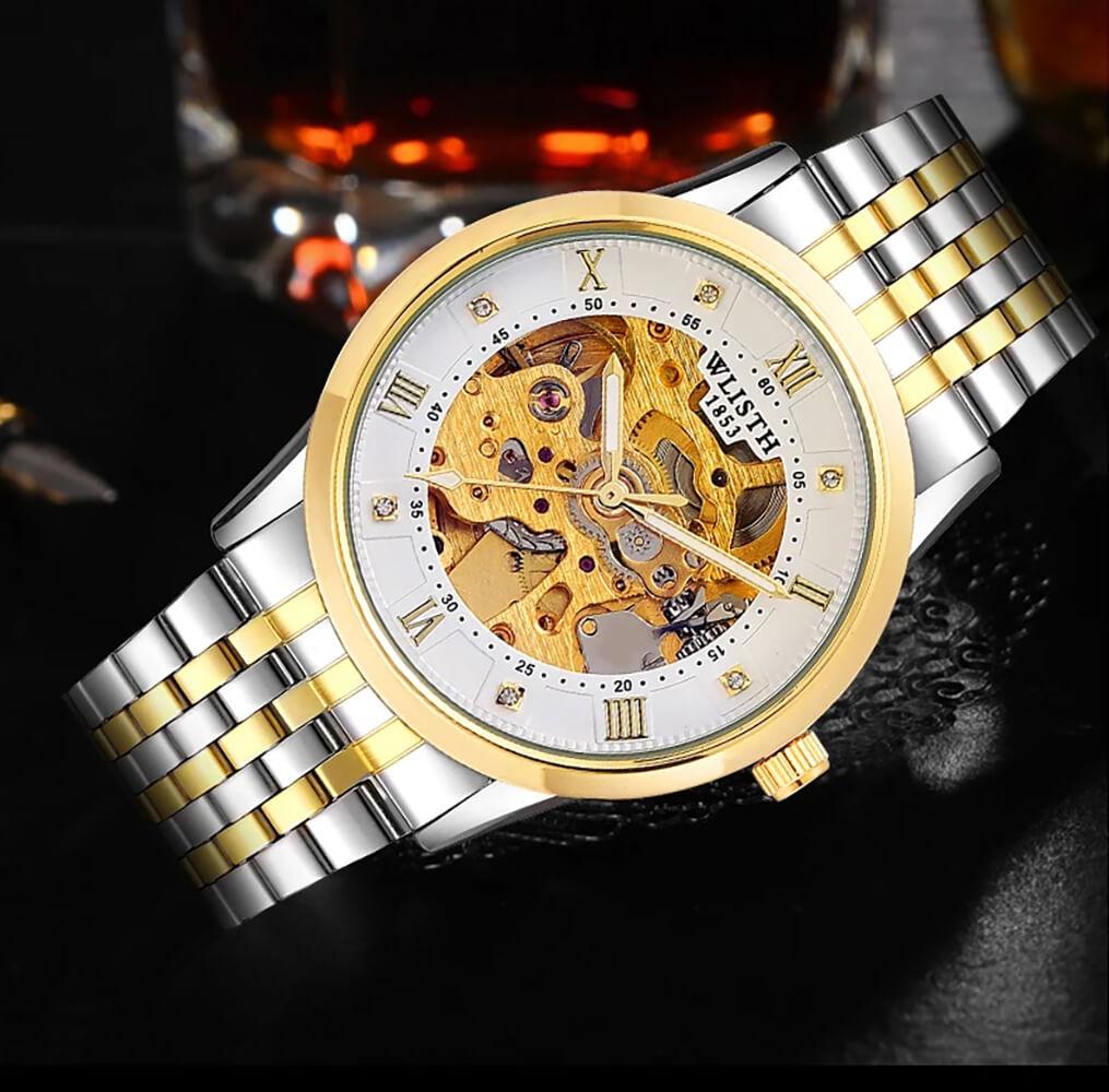 WLISTH New Luxury Gold Watch Lady Men Lover Stainless Steel Quartz  Waterproof Male Wristwatches for men Analog Auto dateTime | Wish