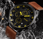 Skmei Chronograph Genuine Leather Quartz watch For Men 1309 Original - Skmeico