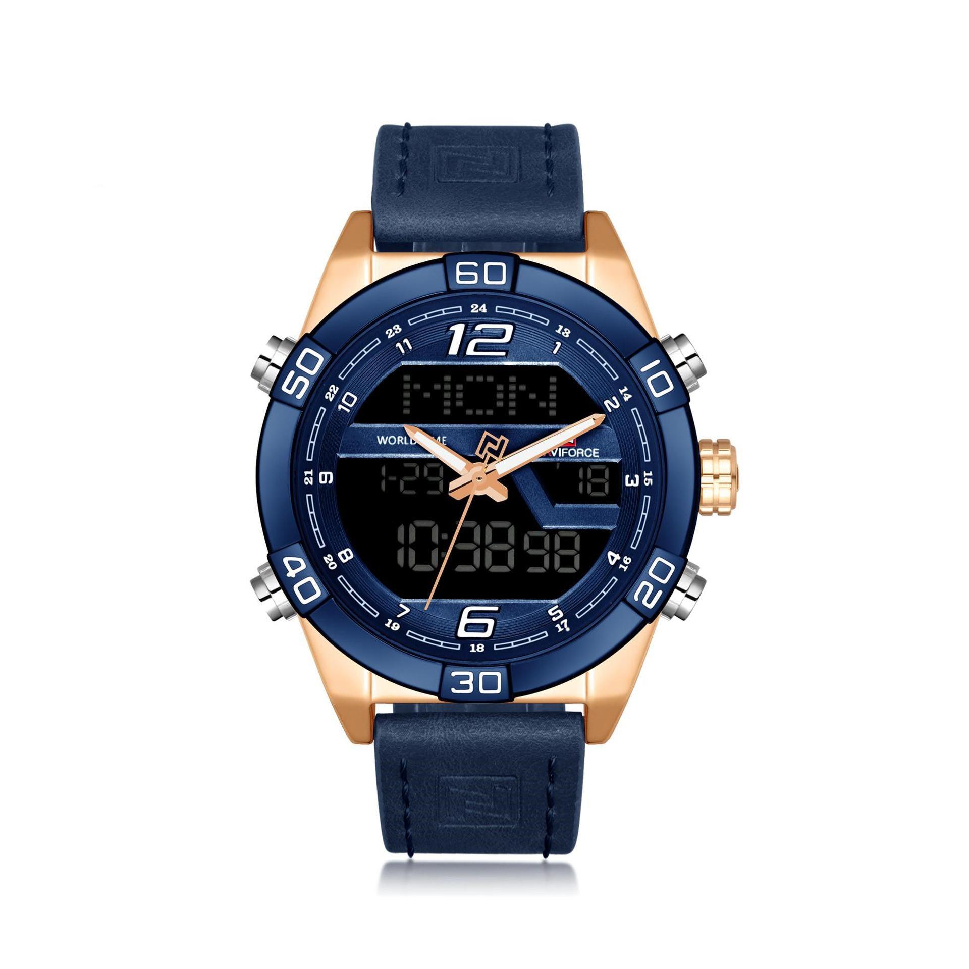 Round Golden NF9153L Naviforce Analog Digital Dual Display Watch at Rs  1499/piece in Hyderabad