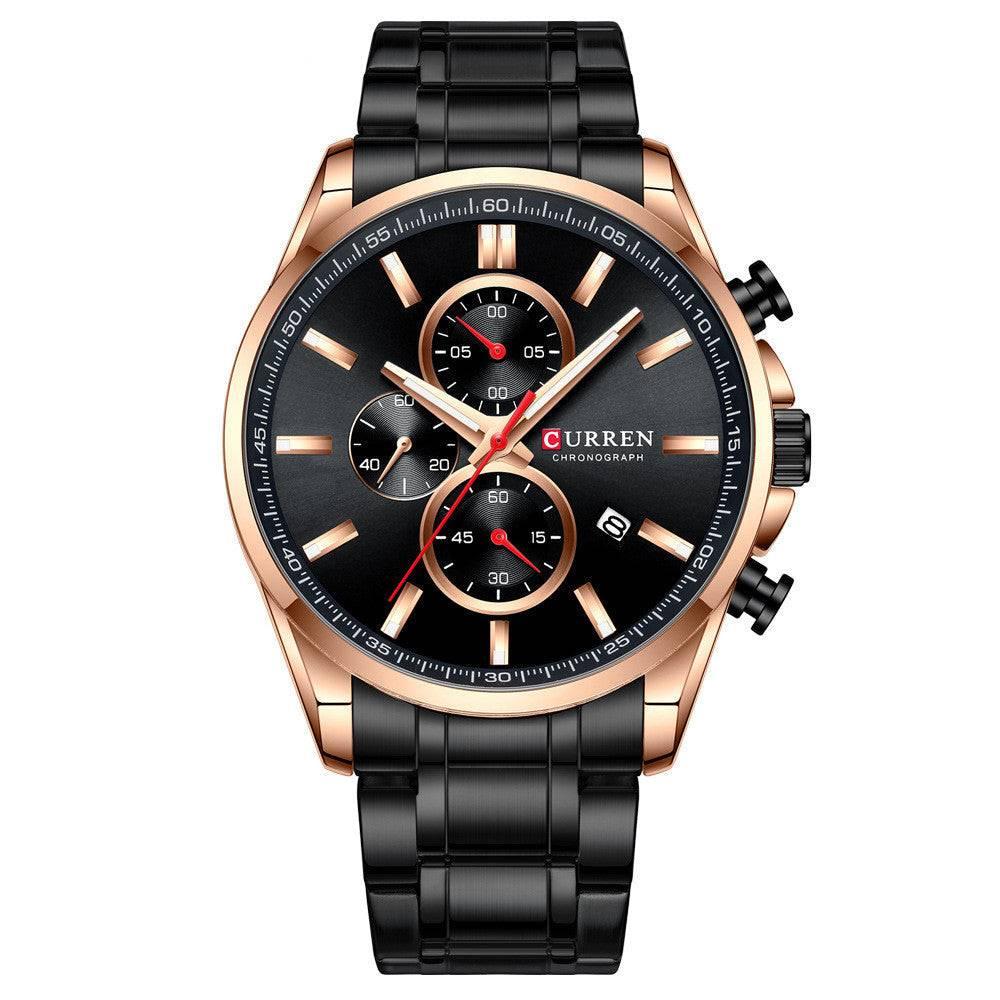 Curren Men'S Watch Waterproof Quartz Watch Six-Hand Watch Calendar Watch Steel Band