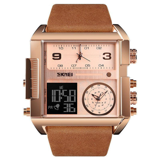 Skmei Square Large Dial Watch 3 time watch for Men 1391 Original - Skmeico