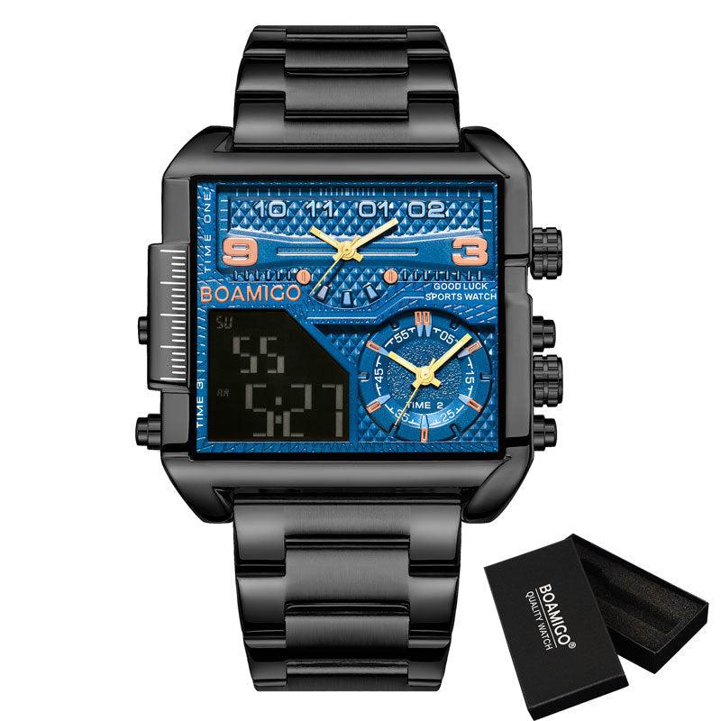 BOAMIGO Analog Digital Luxury Steel Large Dial Watch For Men - Skmeico