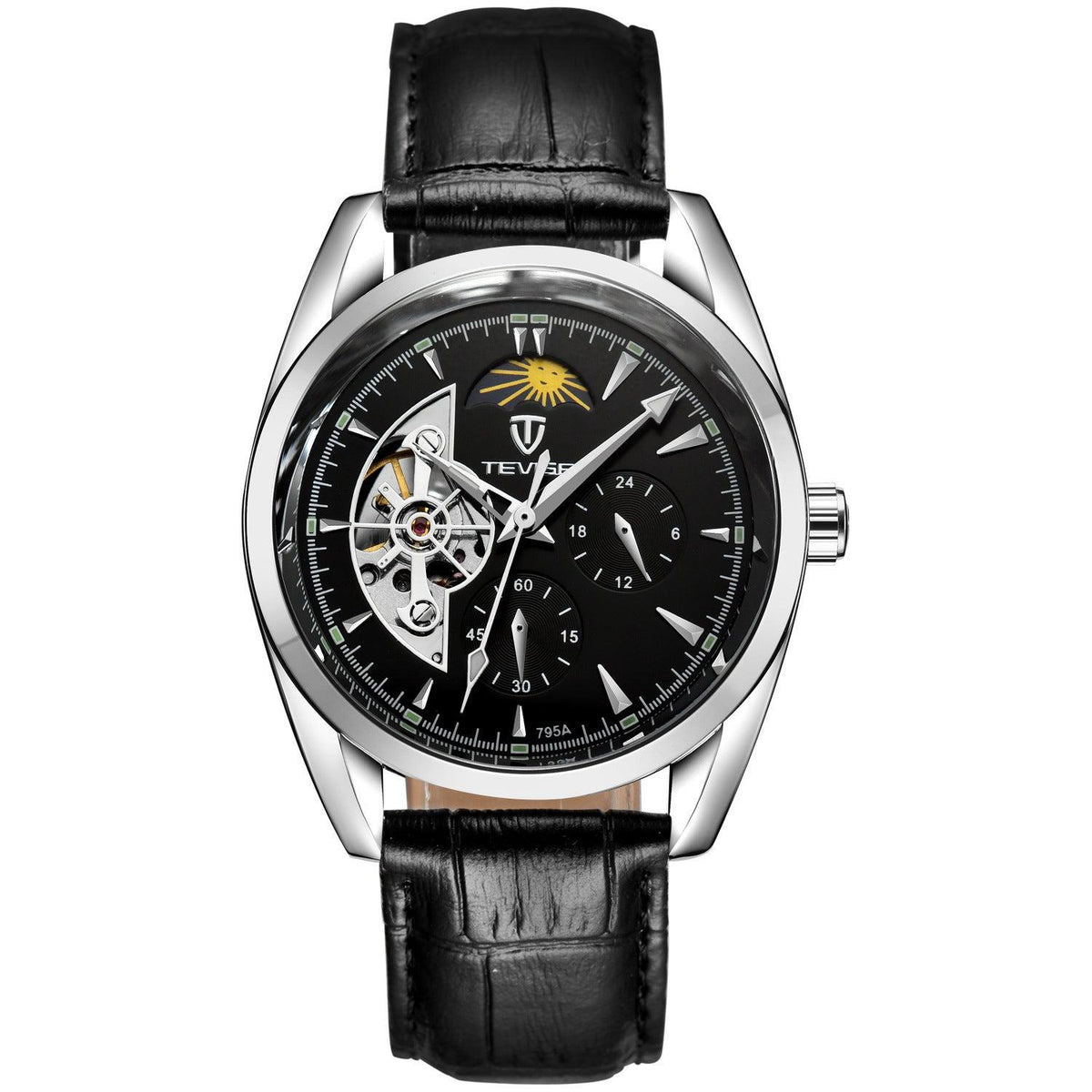 TEVISE Moon Phase Chronograph Automatic Mechanical Wrist Watch For Men 795A