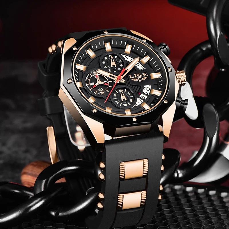 Lige Sports watch multifunctional waterproof watch For Men 8908