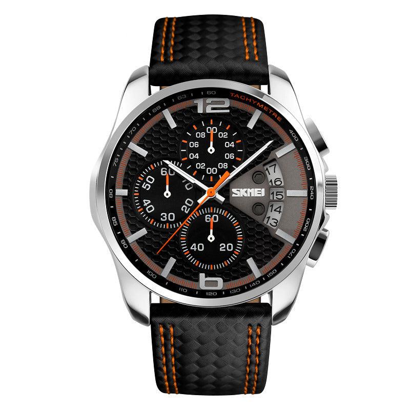 Skmei 9106  Original Leather quartz watch sports watch For Men