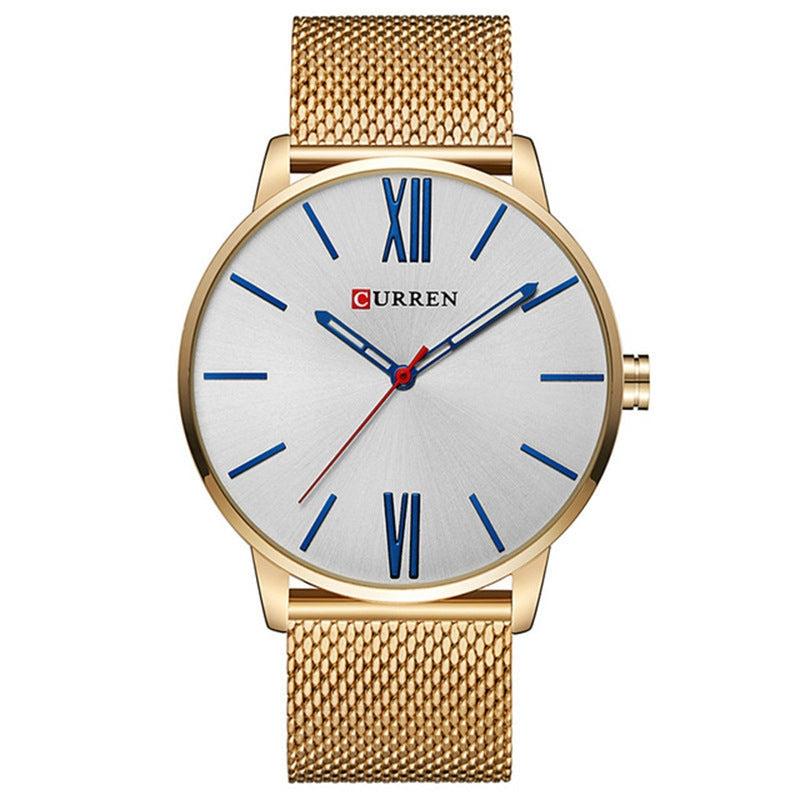 Curren 8238 Men's Fashion Stainless Steel Strap Wrist Quartz Watch - Skmeico