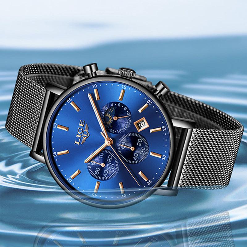 LIGE Watch Men Fashion Sport Quartz Clock Leather Mens Watches Top Brand  Luxury Gold Waterproof Business Watch Relogio Masculino - OnshopDeals.Com