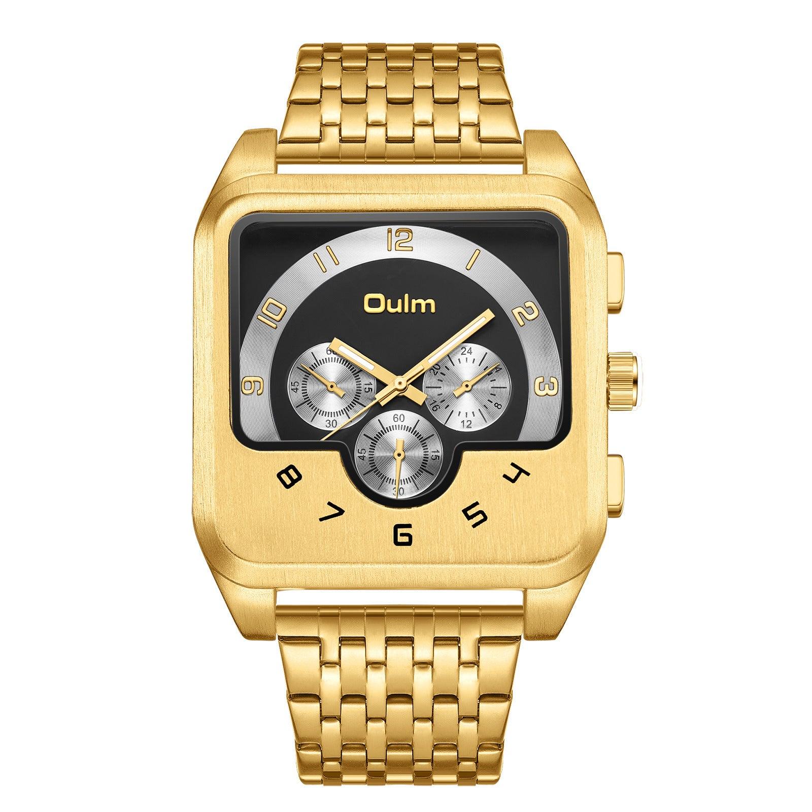 Oulm Crazy look Big Dial Square Quartz watch for Men 9463 - Skmeico