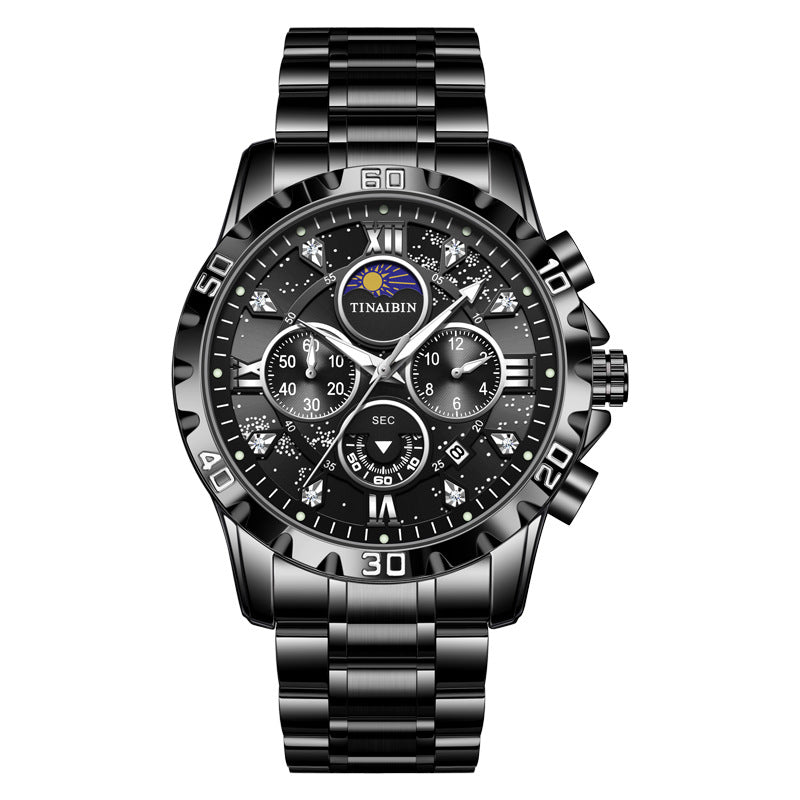 TINAIBIN Multi-functional High-grade Luminous Quartz Watch For Men TIN6626 - Skmeico