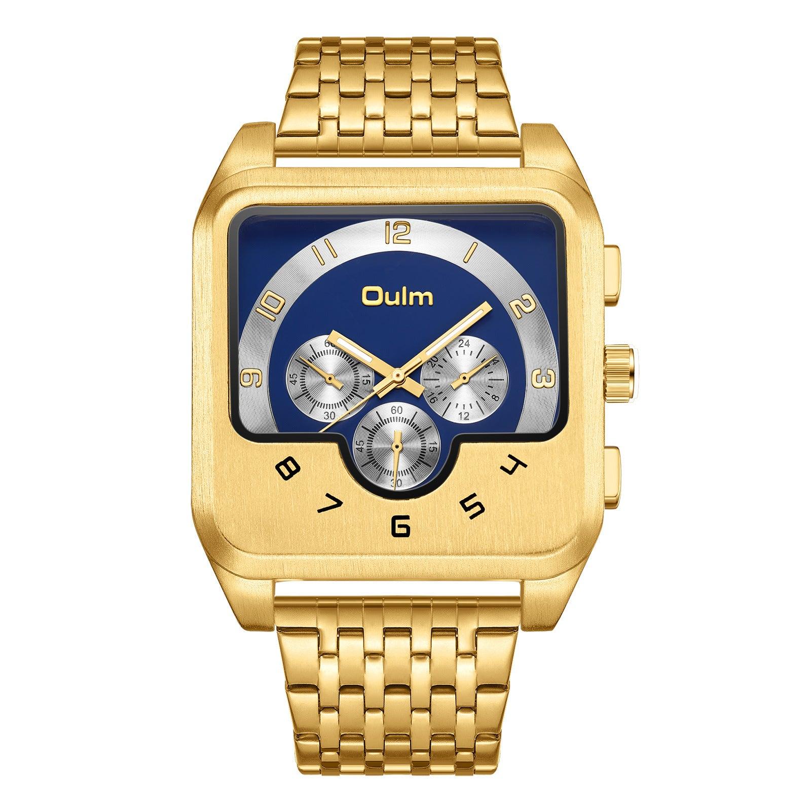 Oulm Crazy look Big Dial Square Quartz watch for Men 9463 - Skmeico