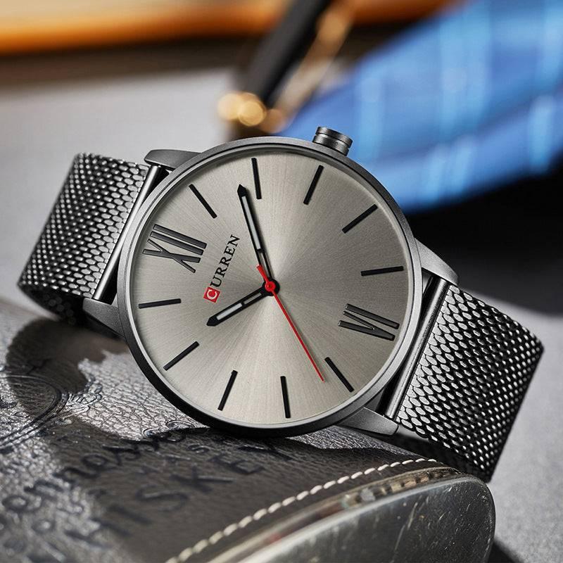 Curren 8238 Men's Fashion Stainless Steel Strap Wrist Quartz Watch