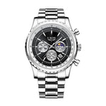 Lige Men's Quartz Watch Moon Phase Multifunctional Watch For Men 8989 - Skmeico