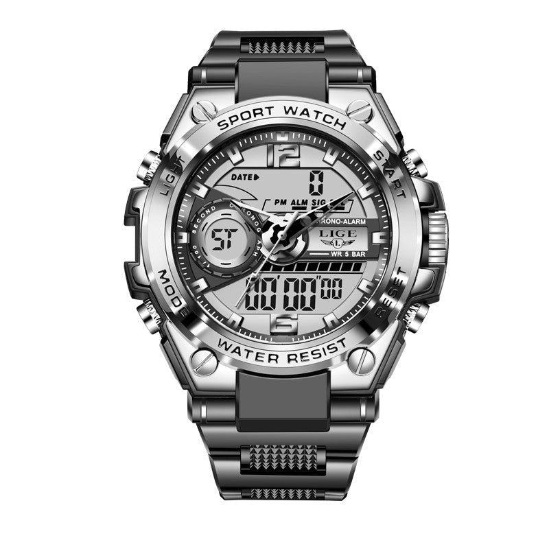 Lige 8922 Analog Digital Quartz Watch Waterproof Watch For Men - Skmeico
