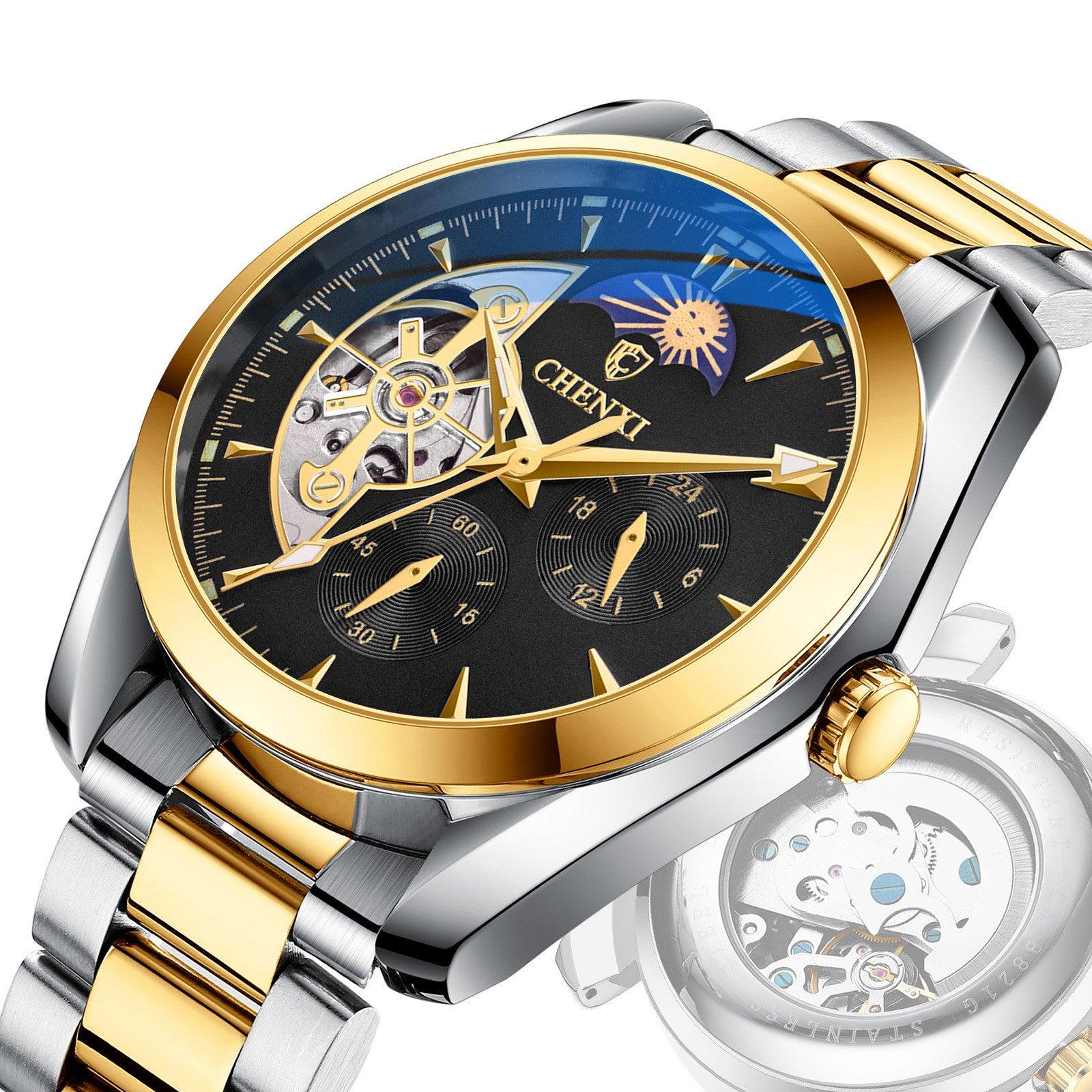 TEVISE Watch Men Moon Phase Mechanical Watches Luminous Automatic Watch  Waterproof Steel Fashion Business Wristwatches Male - AliExpress