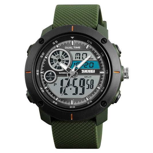 Skmei 1361 Original Analog Digital Big Dial Sport watch for Men Green - Skmeico