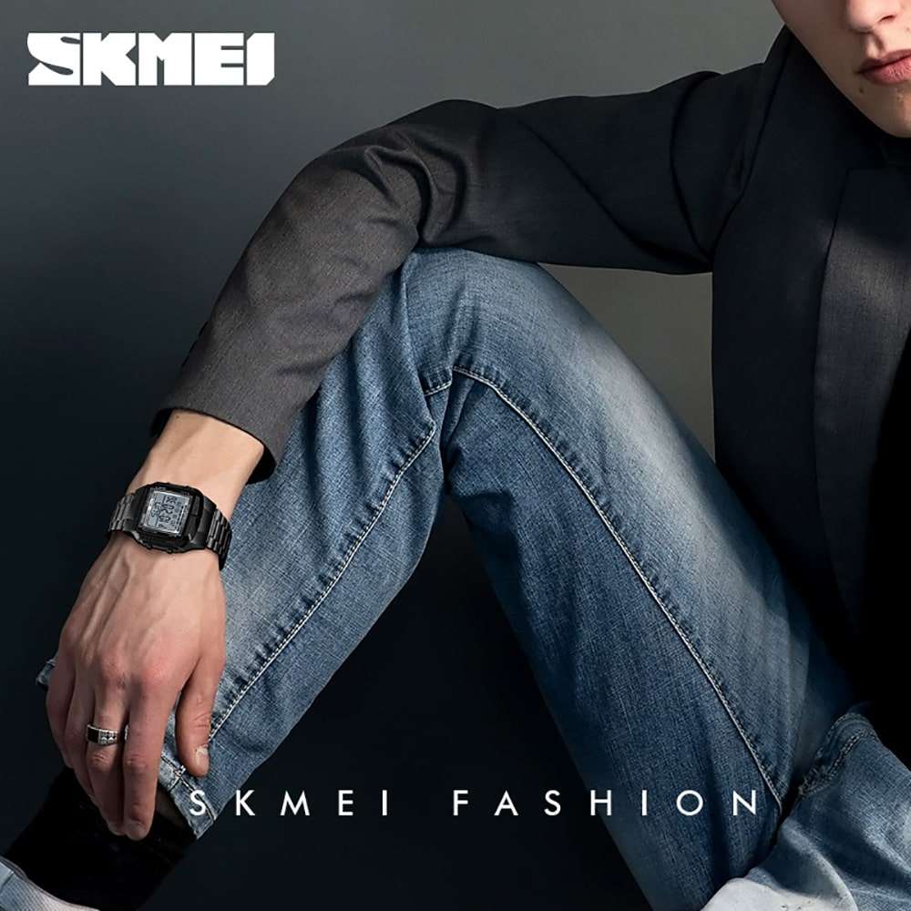 Skmei 1381 Original Digital Steel Body Square Dial Luxury Watch For Men Skmei