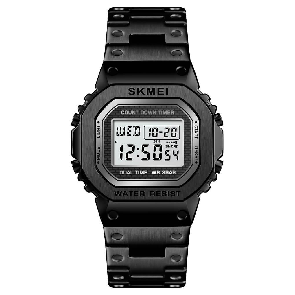 Skmei 1456 Original Digital stainless steel Square dial Multifunction watch for Men - Skmeico