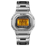 Skmei 1456 Original Digital stainless steel Square dial Multifunction watch for Men Skmei