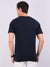 REDpockets Round Neck Navy Blue Cotton Graphic Print T-Shirt For Men REDpockets
