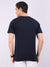 REDpockets Round Neck Navy Blue Cotton Graphic Print T-Shirt For Men REDpockets