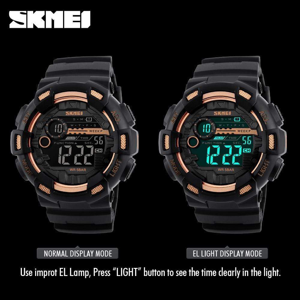 Skmei 1243 Original Digital waterproof Sports wrist watch Chronograph for Boys For Men Skmei